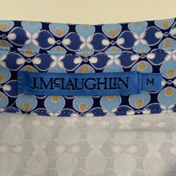 J.McLaughlin | Aida Catalina Cloth Printed Split V-Neck 3/4 Sleeve Top | Sz M - Picture 4 of 8